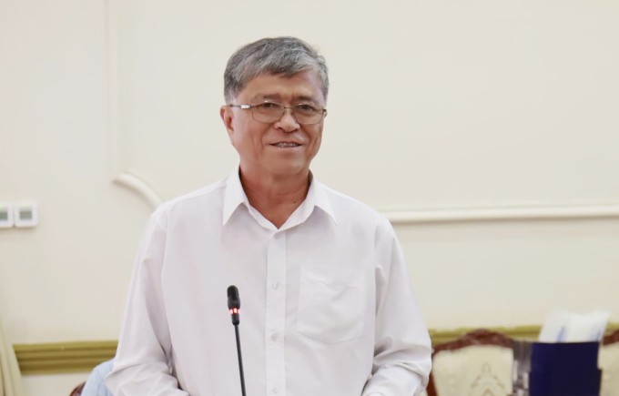 Ông Nguyễn Văn Hiếu trong buổi làm việc với Bộ Giáo dục và Đào tạo, ngày 21/5. Ảnh: Nguyệt Minh