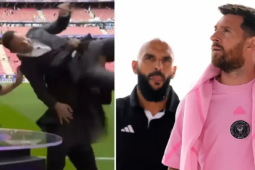 Vệ sĩ Messi khoe kĩ năng võ thuật thượng thừa, vác nhà báo "đuổi" khỏi sóng truyền hình