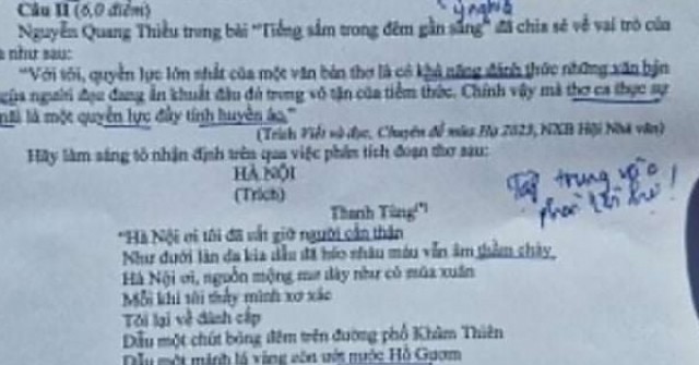 Đề thi môn Văn vào lớp 10 chuyên Hà Nội năm 2026 được giáo viên nhận xét "hay, đúng như mong chờ"