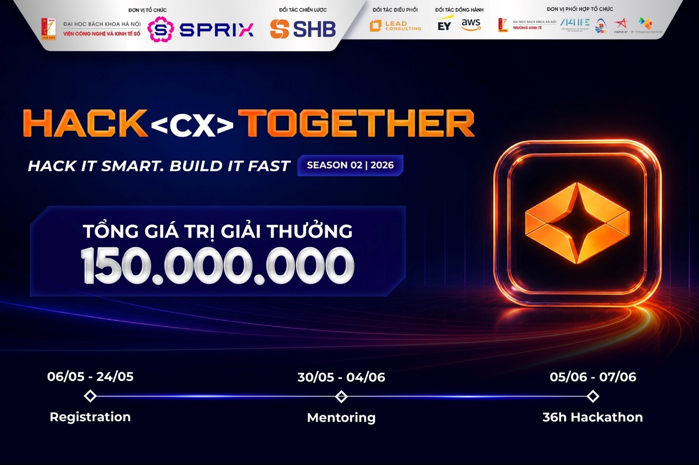 Hack (CX) Together 2026 là sân chơi công nghệ dành cho các bạn trẻ đam mê Fintech, mong muốn thử sức với những bài toán thực tiễn trong lĩnh vực tài chính – ngân hàng.