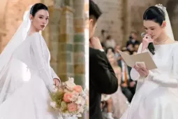 Bí mật phía sau bộ váy cưới sang trọng, thanh tao của “cô dâu Dior” Hề Mộng Dao