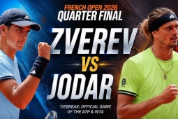 Trực tiếp tennis Jodar - Zverev: Trận chiến khó lường (Roland Garros)