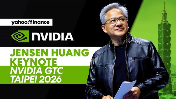 CEO Nvidia Jensen Huang có bài phát biểu quan trọng tại sự kiện GTC Taipei 2026, thu hút sự chú ý đặc biệt của giới công nghệ và đầu tư. Ảnh: Yahoo Finance