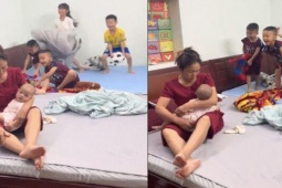 Clip 'thảm cảnh 1 bà trông 5 cháu nghỉ hè' khiến dân mạng vừa cười vừa thương
