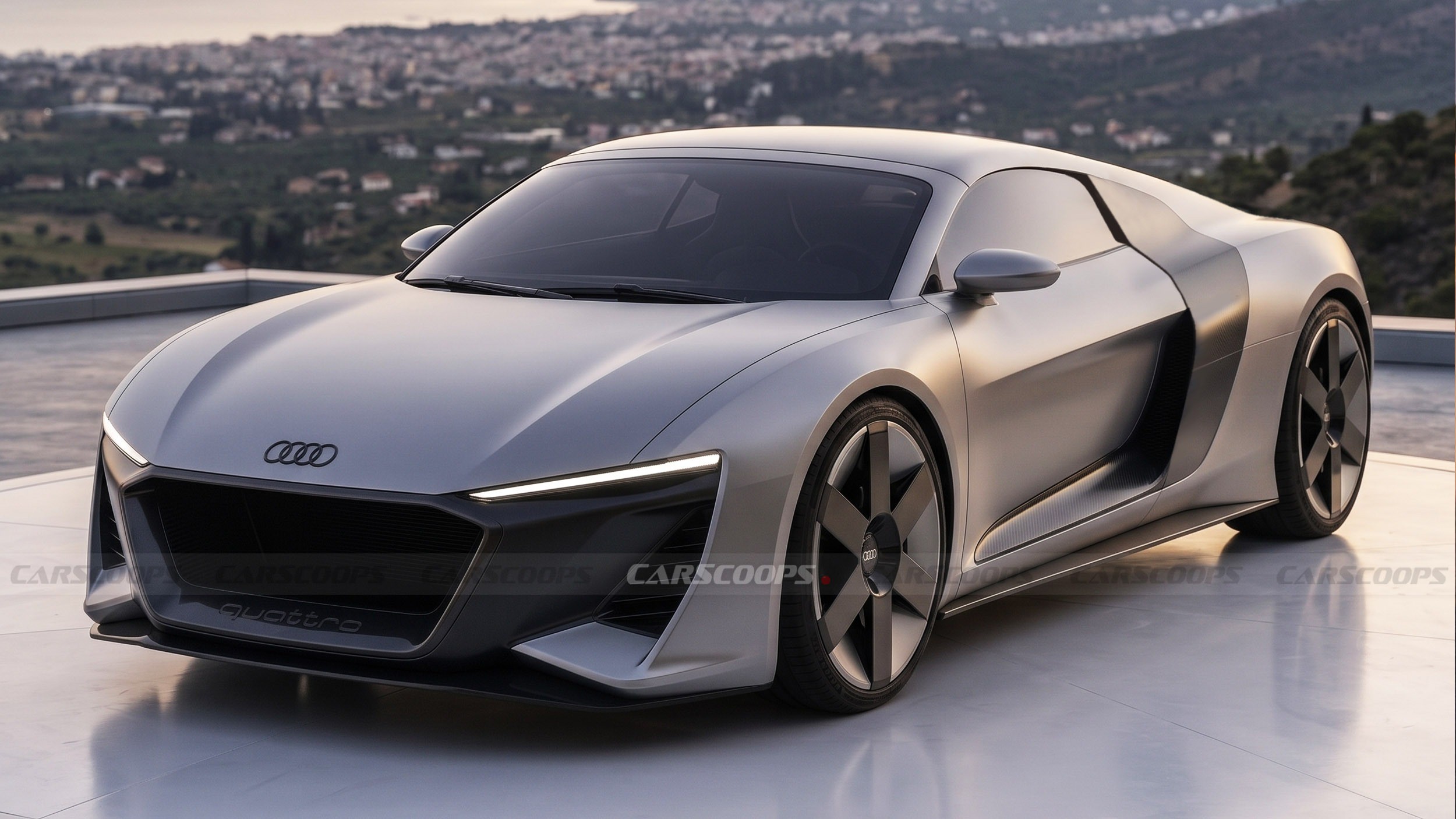 Ảnh phác thảo phiên bản mới của dòng xe Audi R8.&nbsp;