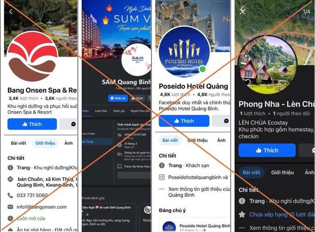 Hàng loạt các trang giả mạo khách sạn, resort được lập để lừa đảo khách hàng.
