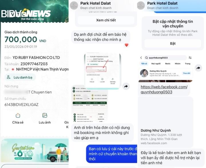 Trang quảng cáo yêu cầu anh Kiệt liên hệ với kế toán "ảo" để được hoàn tiền nhưng thực chất là để thực hiện các hành vi lừa đảo kế tiếp. Nếu nạn nhân chủ quan có thể mất hết tiền trong tài khoản nếu nhấp vào đường link lạ. (Ảnh: Đại Việt)