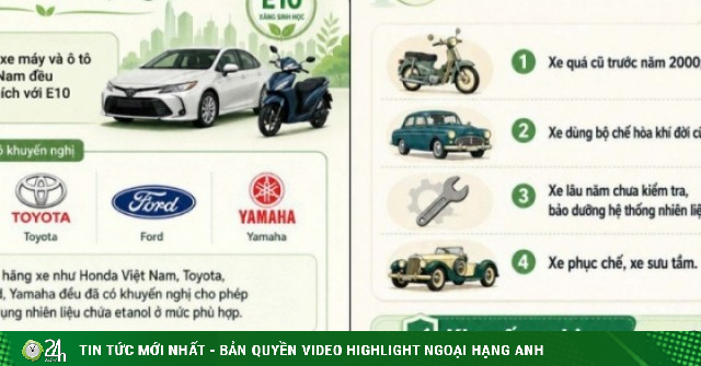 Những loại xe nào cần đặc biệt lưu ý khi dùng xăng E10 theo khuyến cáo của Bộ Công thương để tốt cho động cơ?