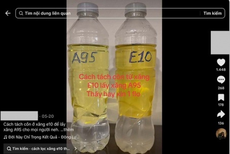 Cảnh báo: Nguy hiểm từ trào lưu "lắc bình xăng E10"