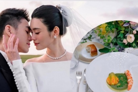 Hề Mộng Dao đãi tiệc cưới với gan vịt Pháp, tôm hùm Na Uy