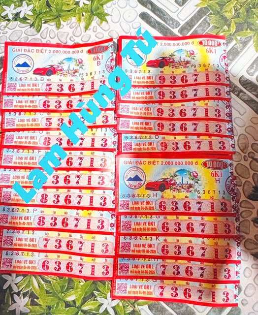 Giải độc đắc và giải an ủi của vé số Tây Ninh trúng tại tỉnh T6ay Ninh. Ảnh: ĐLVS Lan Hùng Tú
