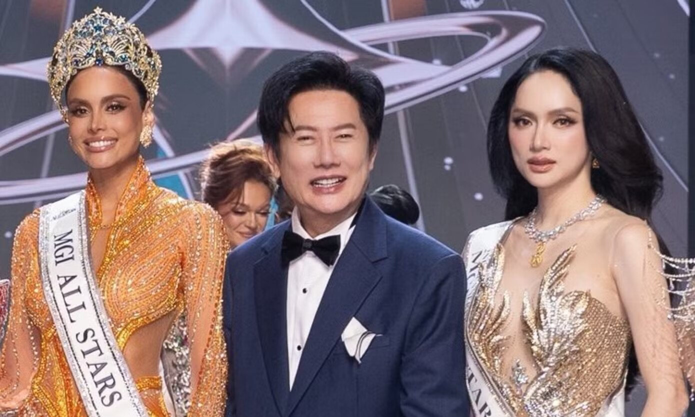 Ông Nawat và Hương Giang - đại diện Việt Nam ở Miss Universe 2025 và MGI All Stars 2026.