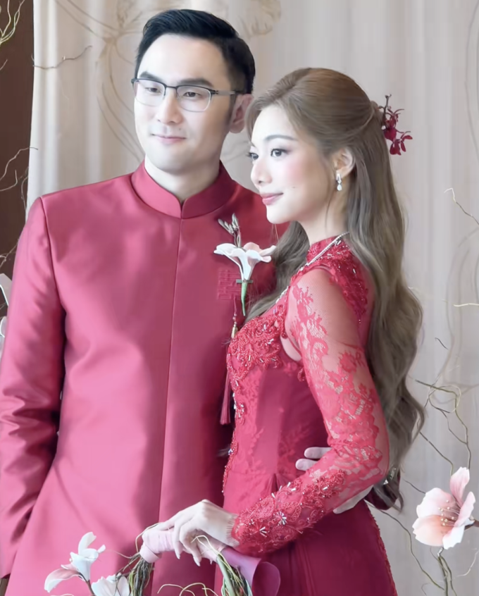 Katleen Phan và chồng tại lễ cưới. Ảnh: Nhân vật cung cấp