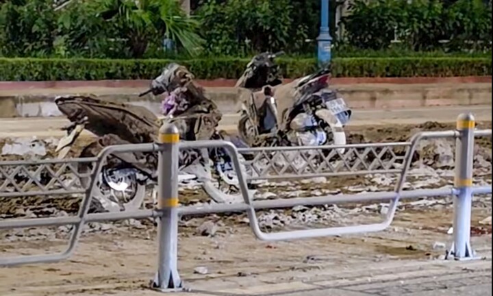 Hiện trường nơi xảy ra sự việc. (Ảnh: H.B.)