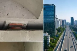 Cận cảnh loạt gối cầu vành đai 3 ở Hà Nội bị xô lệch, biến dạng