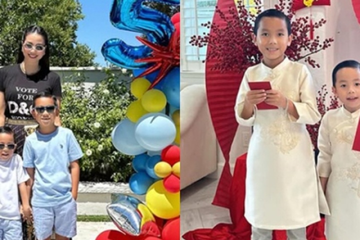 Hai con trai Hoa hậu Phạm Hương càng lớn càng điển trai, sống trong môi trường chuẩn 'rich kid' tại Mỹ