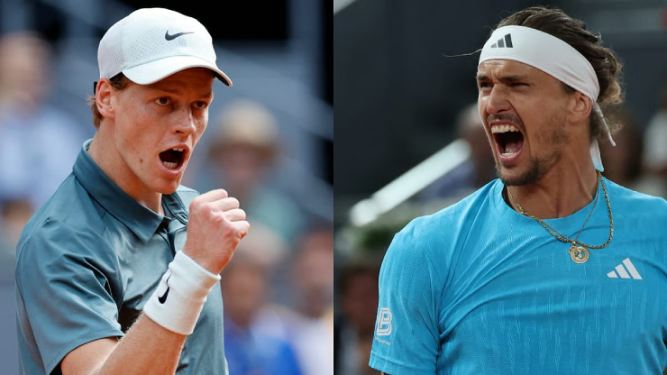 Zverev (bên phải) trở thành đối trọng xứng tầm cho Sinner (bên trái) ở Wimbledon sắp tới