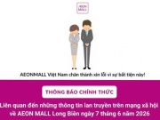 AEON xin lỗi khách hàng sau sự việc ở AEON Mall Long Biên gây xôn xao mạng xã hội