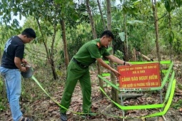 Chạm mặt "vật thể lạ" trong rẫy, người dân lập tức trình báo