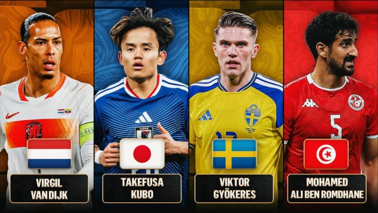 Ngôi sao nổi bật của 4 đội bóng tại bảng F World Cup 2026. (Ảnh: FOX Sports)