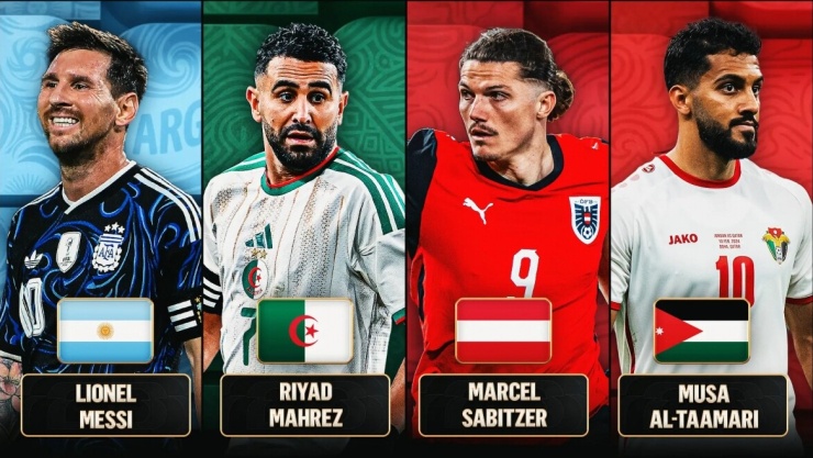 Ngôi sao nổi bật của 4 đội bóng tại bảng J World Cup 2026. (Ảnh: FOX Sports)
