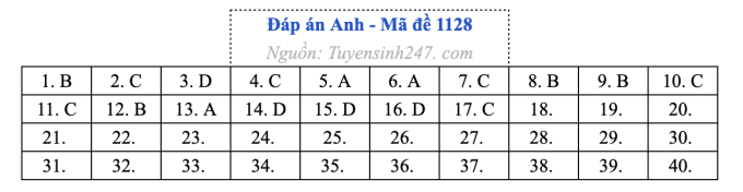 Gợi ý đáp án 48 mã đề Tiếng Anh tốt nghiệp THPT 2026 - 28