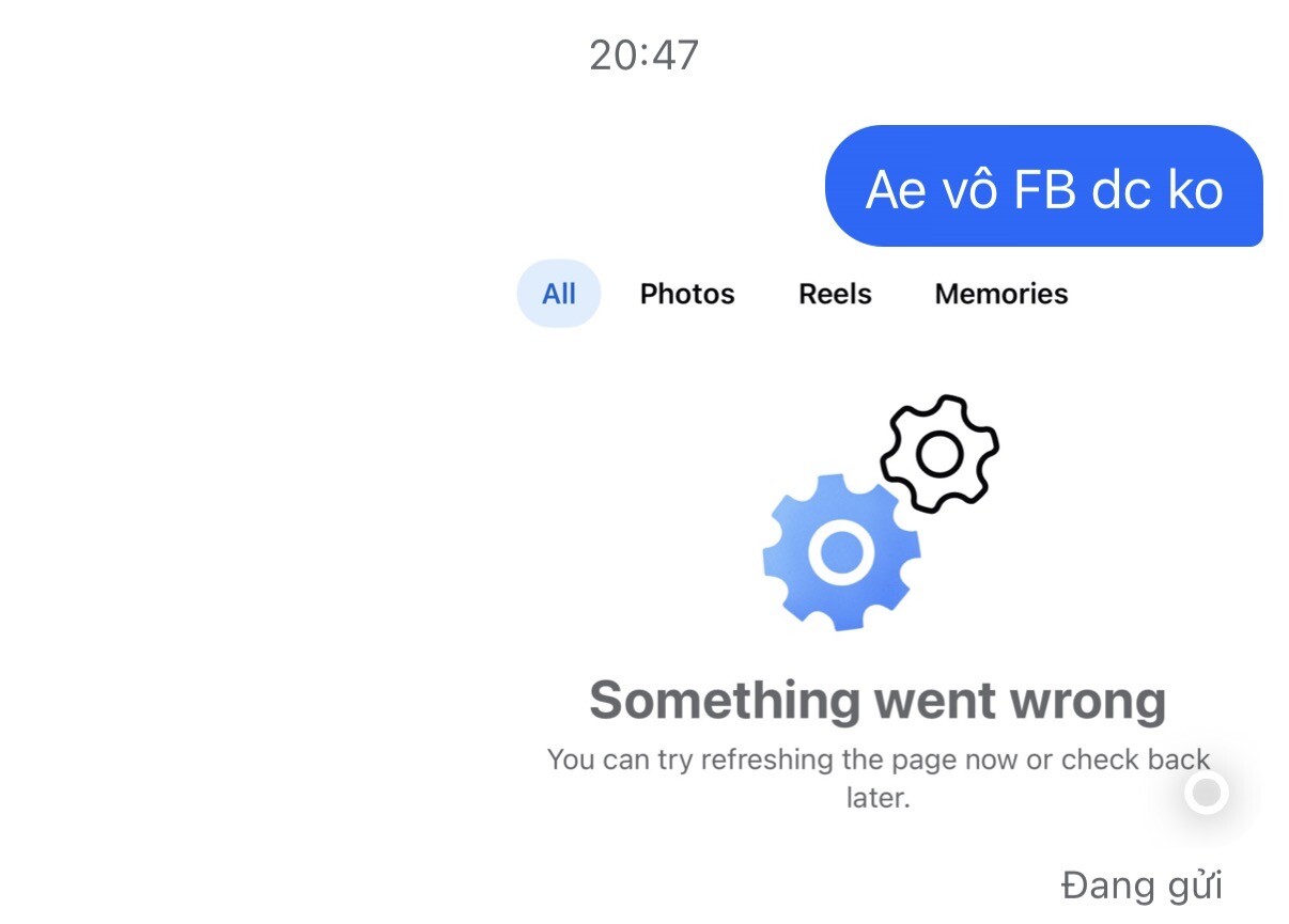 Tin nhắn, hình ảnh không thể gửi đi trên ứng dụng Messenger trước khi bị thoát ra.