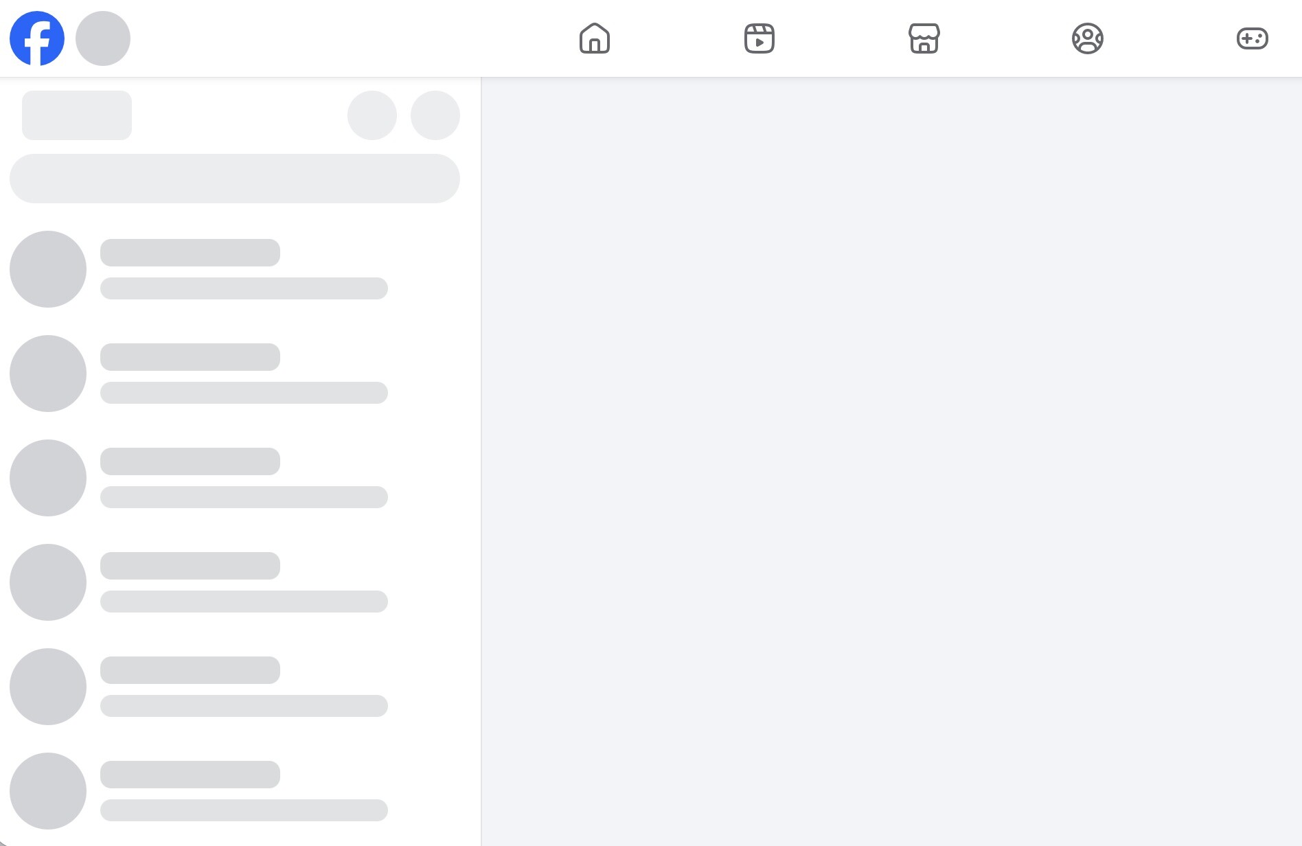 Messenger từ trình duyệt cũng trắng trơn, không tải được nội dung.