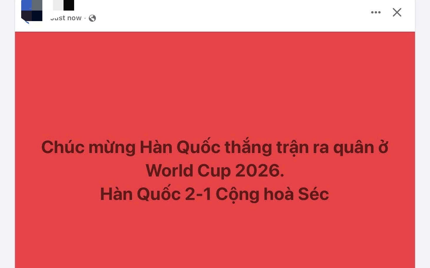 Người hâm mộ bóng đá Việt Nam chúc mừng ĐT Hàn Quốc có chiến thắng đầu tiên tại World Cup 2026.