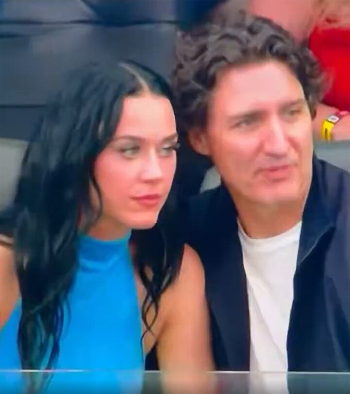 Katy Perry ngồi cùng bạn trai - cựu Thủ tướng Canada Justin Trudeau - trên khán đài sân SoFi.