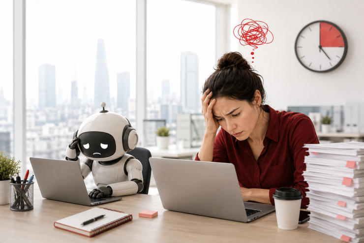 Người lao động lãng phí trung bình 6,4 giờ mỗi tuần cho việc chăm sóc bot. Ảnh: ChatGPT 