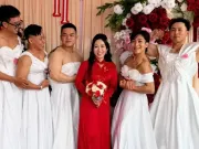 Nhà gái 'chơi lớn', huy động dàn phù dâu toàn gymer sáu múi