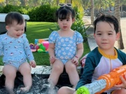 Ảnh sao 14/6: Con gái Đỗ Mỹ Linh đi bơi cùng anh chị họ