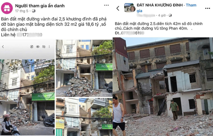 Mạng xã hội tràn lan thông tin rao bán “nhà mặt phố, vành đai 2.5” với mức giá kỳ vọng.