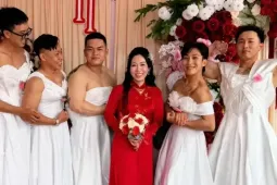 Nhà gái 'chơi lớn', huy động dàn phù dâu toàn gymer sáu múi