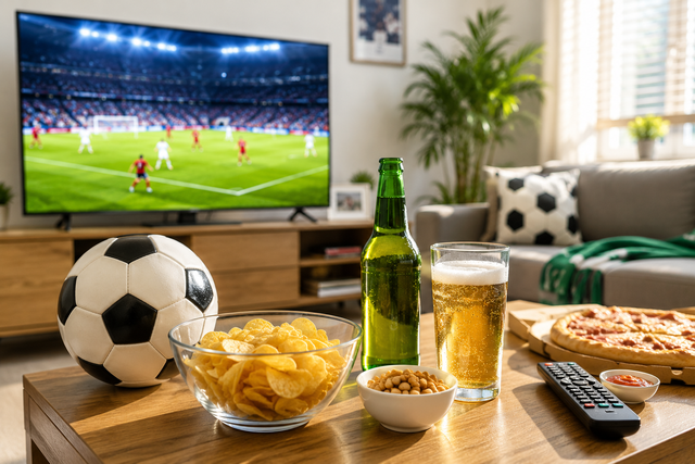 Những đêm thức khuya xem World Cup cùng bia rượu, đồ ăn nhanh có thể khiến nhịp sinh hoạt đảo lộn và tiềm ẩn nhiều nguy cơ sức khỏe. Ảnh minh họa.