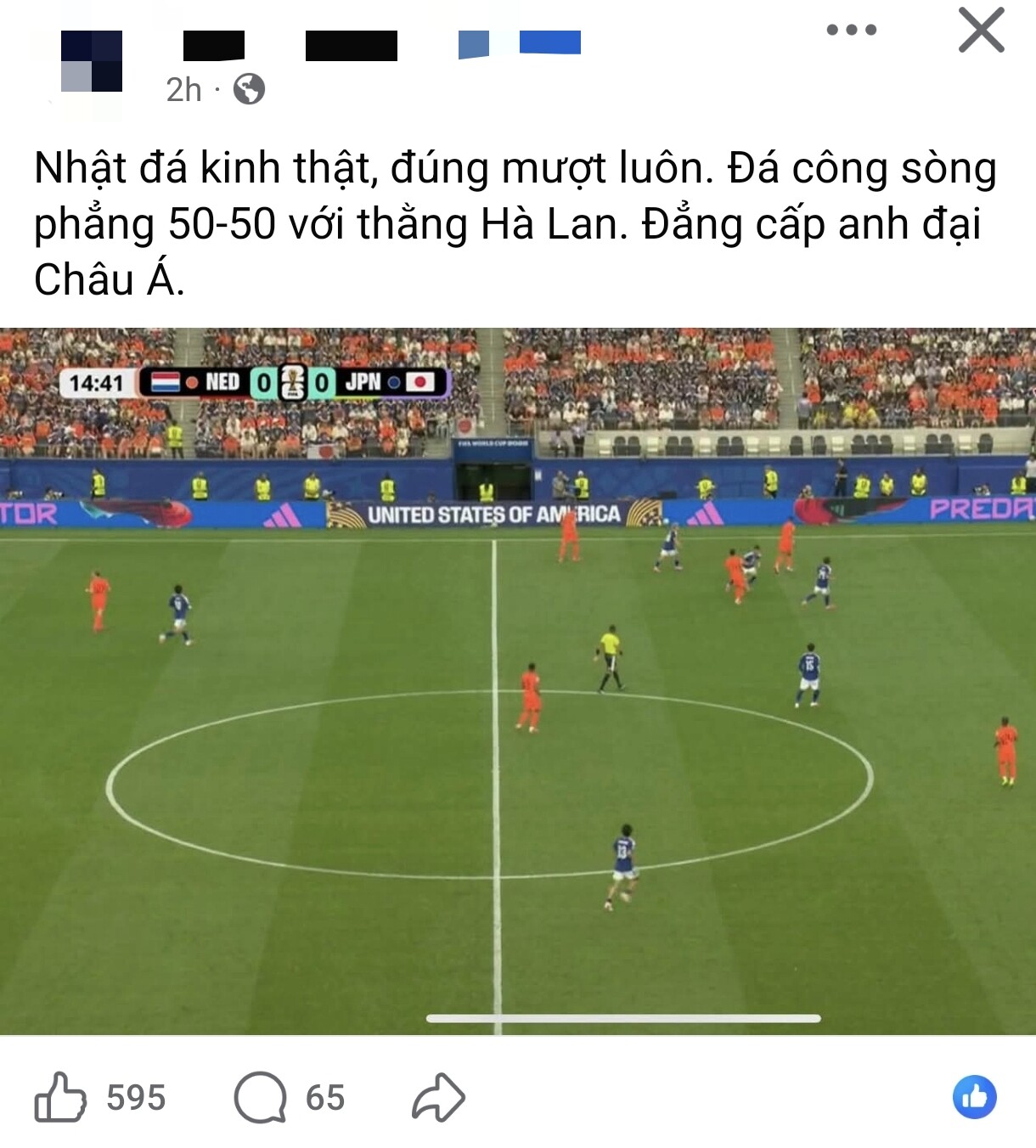 "Nhật đá kinh thật, đúng mượt luôn. Đá công sòng phẳng với thằng Hà Lan. Đẳng cấp anh đại châu Á".