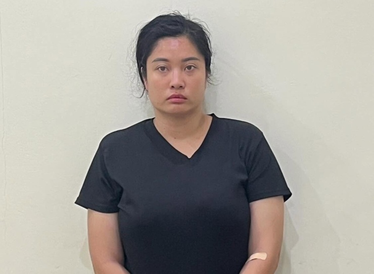 Đối tượng Lê Ngọc My tại cơ quan công an.