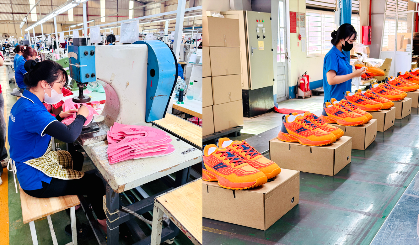 Nền tảng cho sự phát triển của FITGON là năng lực sản xuất từ Nhà máy Tân Hợp – đơn vị có gần 30 năm kinh nghiệm trong lĩnh vực sản xuất và xuất khẩu giày dép. Ảnh: FITGON