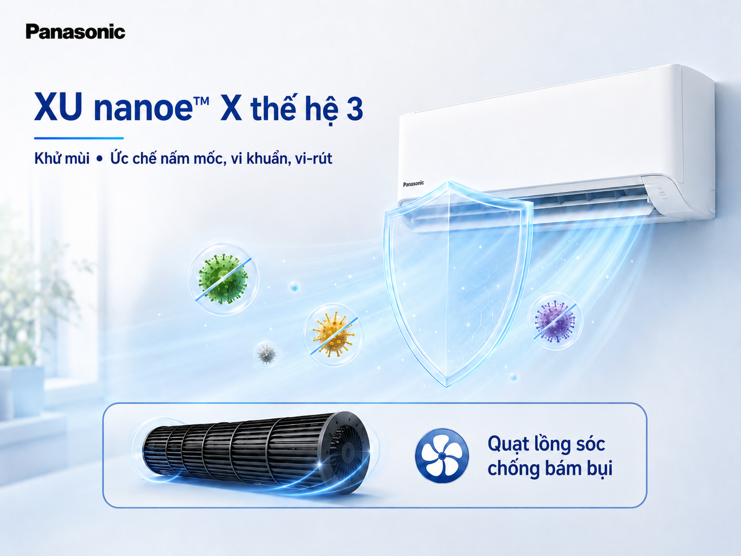 Panasonic XU – Giải pháp điều hòa tích hợp công nghệ chăm sóc không khí