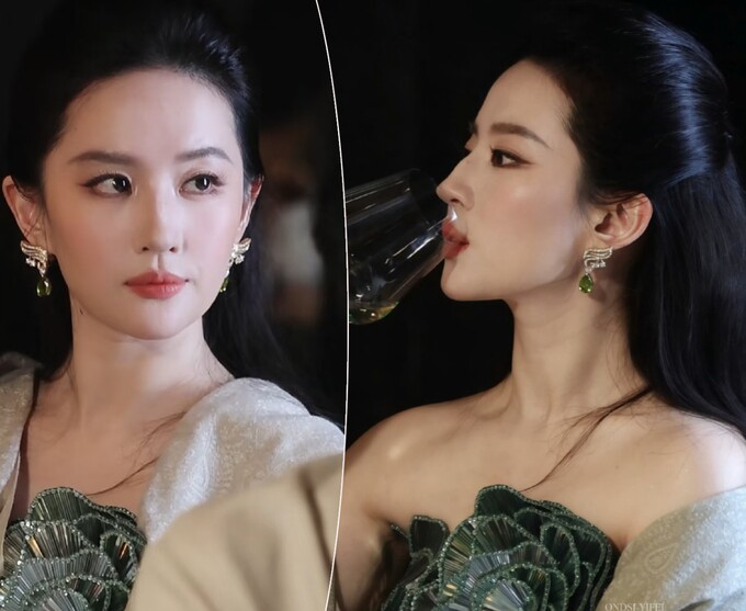 Mũi 'dọc dừa' giúp Lưu Diệc Phi hot top 1 Weibo. Ảnh: Weibo