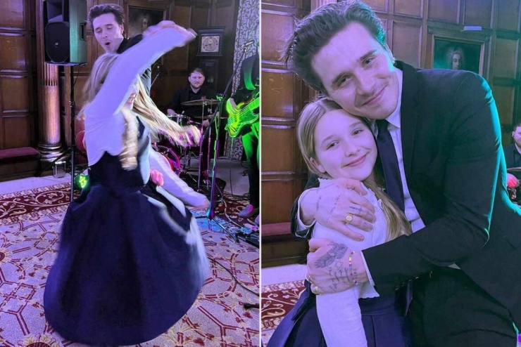 Brooklyn Beckham và em gái Harper Beckham. 