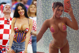 2 mỹ nữ World Cup mặc áo kiệm vải, "có như không" gây náo loạn khán đài