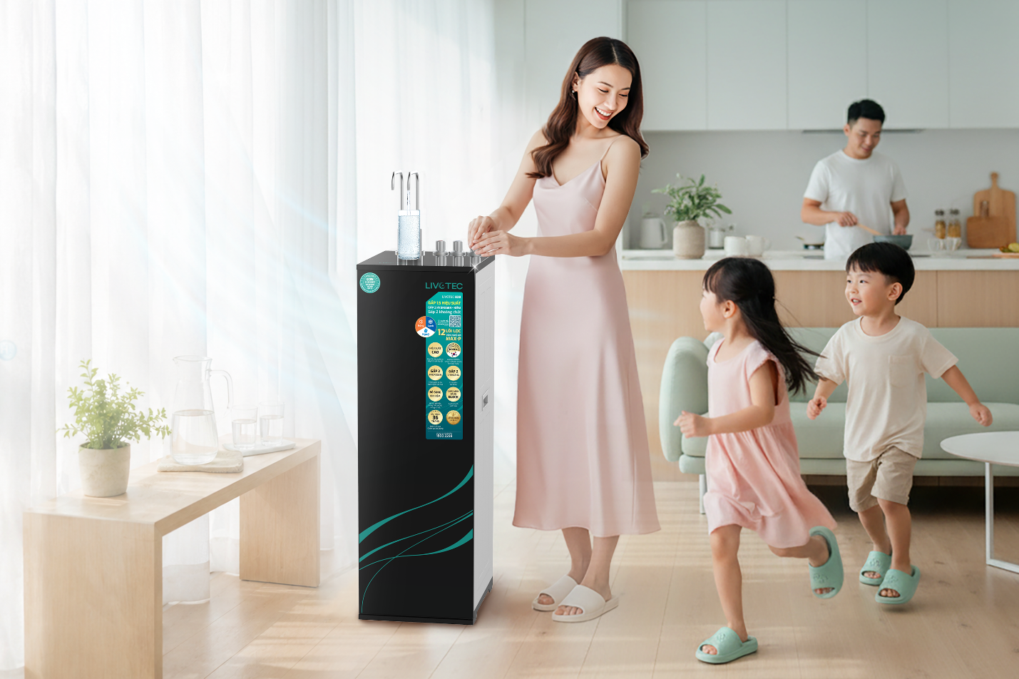 Máy lọc nước nóng lạnh Livotec được nhiều gia đình trẻ ưu tiên lựa chọn