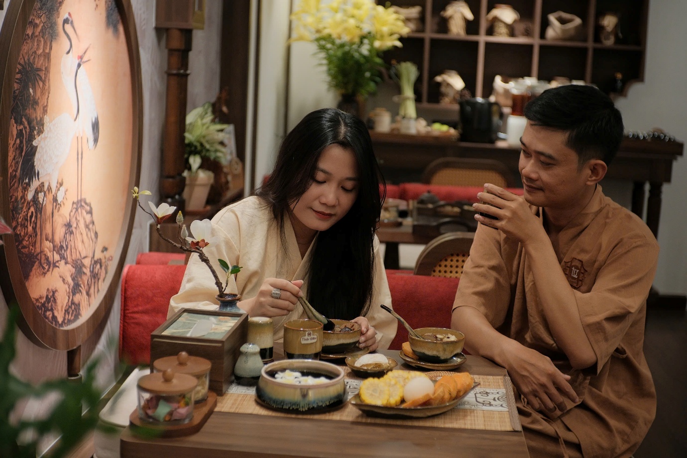 Sau mỗi liệu trình, khách hàng sẽ dùng bữa ăn nhẹ tại Tĩnh Viên massage trong không gian đầy thư thái.