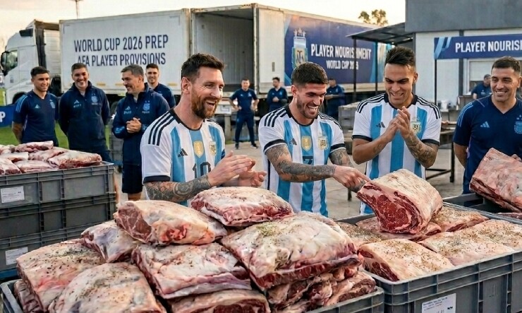 Hơn 500kg thịt bò được vận chuyển tới Bắc Mỹ để "tiếp sức" cho Messi và toàn đội Argentina