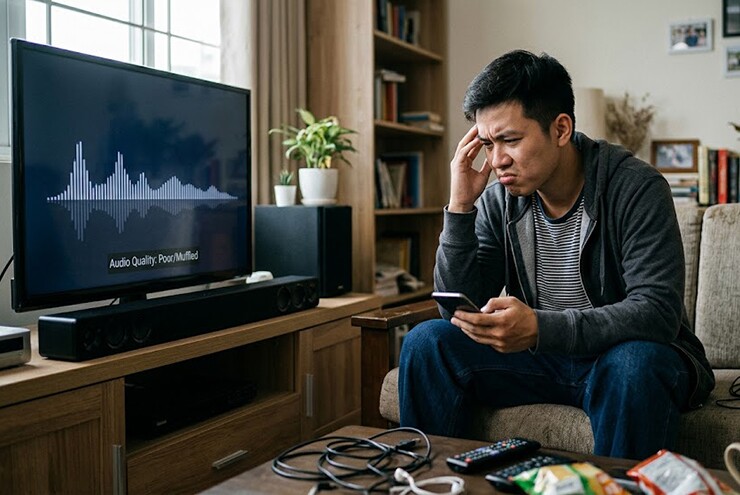 Chất lượng âm thanh soundbar sẽ kém đi vì kết nối âm thanh quang học.