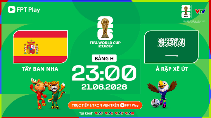 Tây Ban Nha vs Ả Rập Xê Út. Ảnh: FPT Play