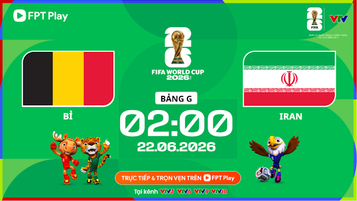 Bỉ vs Iran. Ảnh: FPT Play