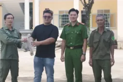 Phát hiện động vật lạ trong vườn, người dân bắt giao nộp công an
